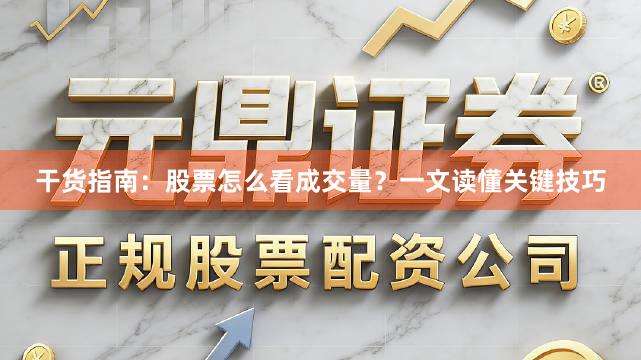 干货指南：股票怎么看成交量？一文读懂关键技巧