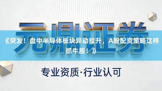 《突发！盘中半导体板块异动拉升，A股配资策略这样抓牛股！》