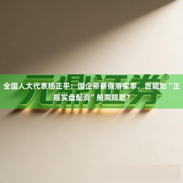 全国人大代表杨正平：国企带薪假落实率，岂能如“正规实盘配资”般需规范？
