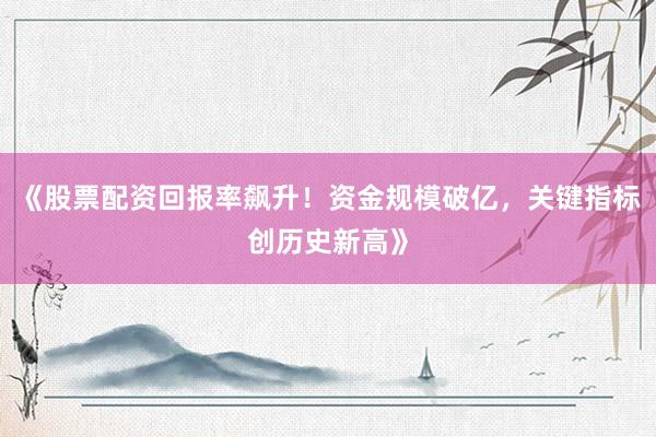 《股票配资回报率飙升！资金规模破亿，关键指标创历史新高》