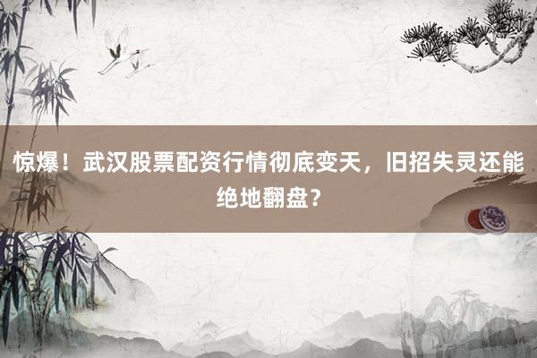 惊爆！武汉股票配资行情彻底变天，旧招失灵还能绝地翻盘？