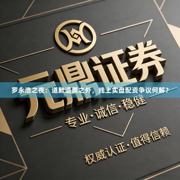 罗永浩之夜：道歉退票之外，线上实盘配资争议何解？