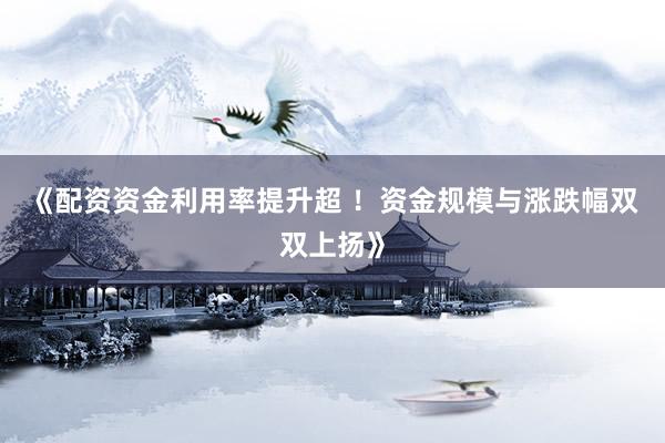 《配资资金利用率提升超 ！资金规模与涨跌幅双双上扬》