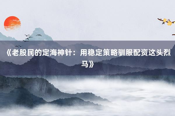 《老股民的定海神针：用稳定策略驯服配资这头烈马》