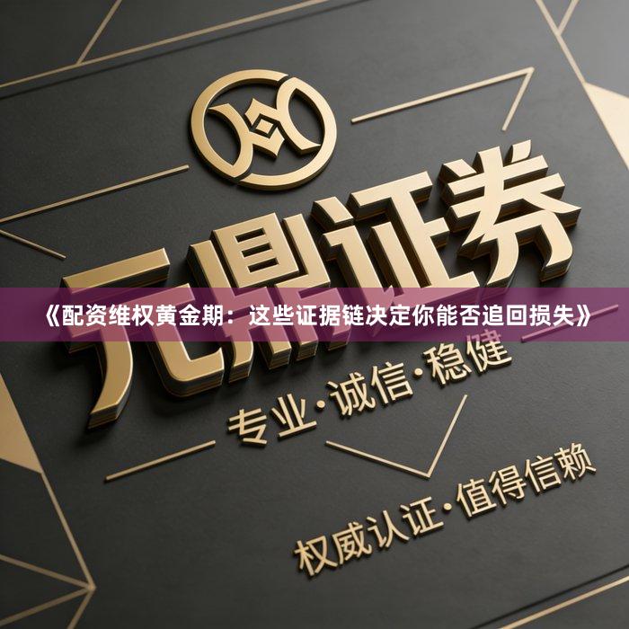 《配资维权黄金期：这些证据链决定你能否追回损失》