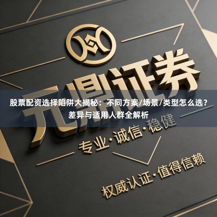股票配资选择陷阱大揭秘：不同方案/场景/类型怎么选？差异与适用人群全解析