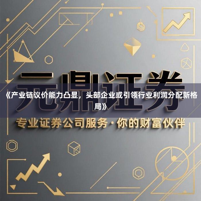 《产业链议价能力凸显，头部企业或引领行业利润分配新格局》